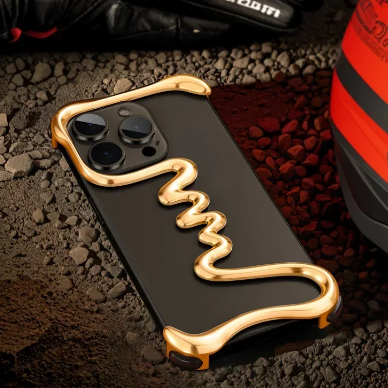 Eary Minimalist for iPhone 16/15 Pro Max Phone Case Aluminum Metal Military-Grade Protection Shockproof Phone 14 Plus Shells