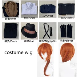 Nakahara Chuuya Inspired Cosplay Costume - Hat, Trench Coat, Pants, Plus Size Halloween & Comic Con Outfit - XXXL (Costume and wig)