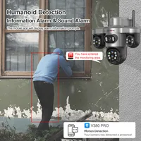 LS VISION 20MP 4 objectifs trois écrans 4G caméra solaire extérieure WiFi 10X Zoom optique suivi automatique Wifi caméra de Surveillance V380 Pro 4