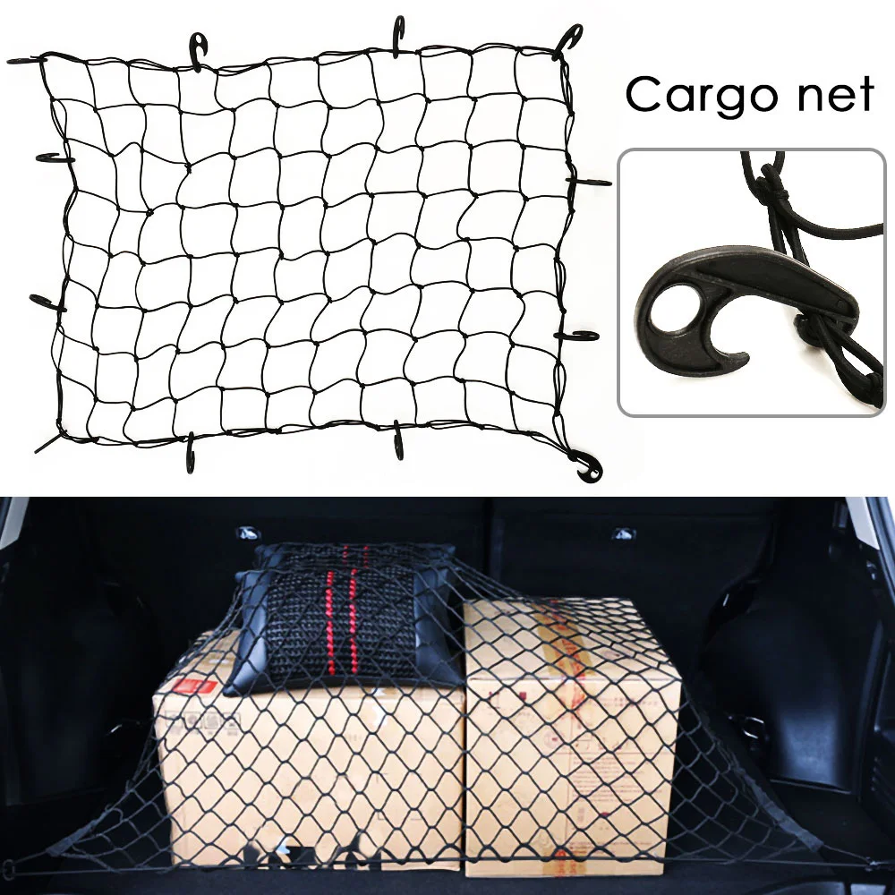Canvcle Rete da carico per camion per 2013-2025 GMC Sierra/Chevy Silverado 1500 2500 3500 Accessori Stile Busta Mesh Tronco Net Organizer e Storage Elastico Nylon Elastico Posteriore Cargo Rete
