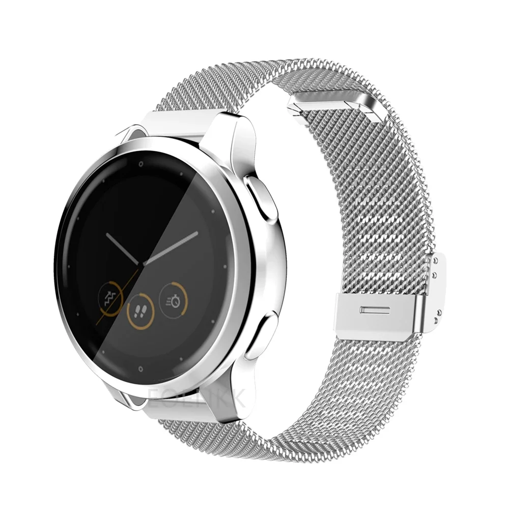 메탈 밴드 및 TPU 커버, Garmin Vivoactive 4S 4 3 Music/Venu 2 2S 3S 3 2 Plus 팔찌 스트랩, 풀 스크린 보호대 시계 케이스