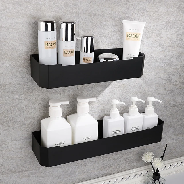 Shower Caddy Shelf Accessories Modern Matte Black Bathroom Corner Shelves  Kitchen Wall Shelf Shower Shampoo Storage Rack - AliExpress