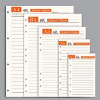 A4 B5 A5 A6 A7 Line Loose Leaf Notebook Refill Spiral Binder Inner Page Grid Diary Agenda Planner Paper Cover School Stationery