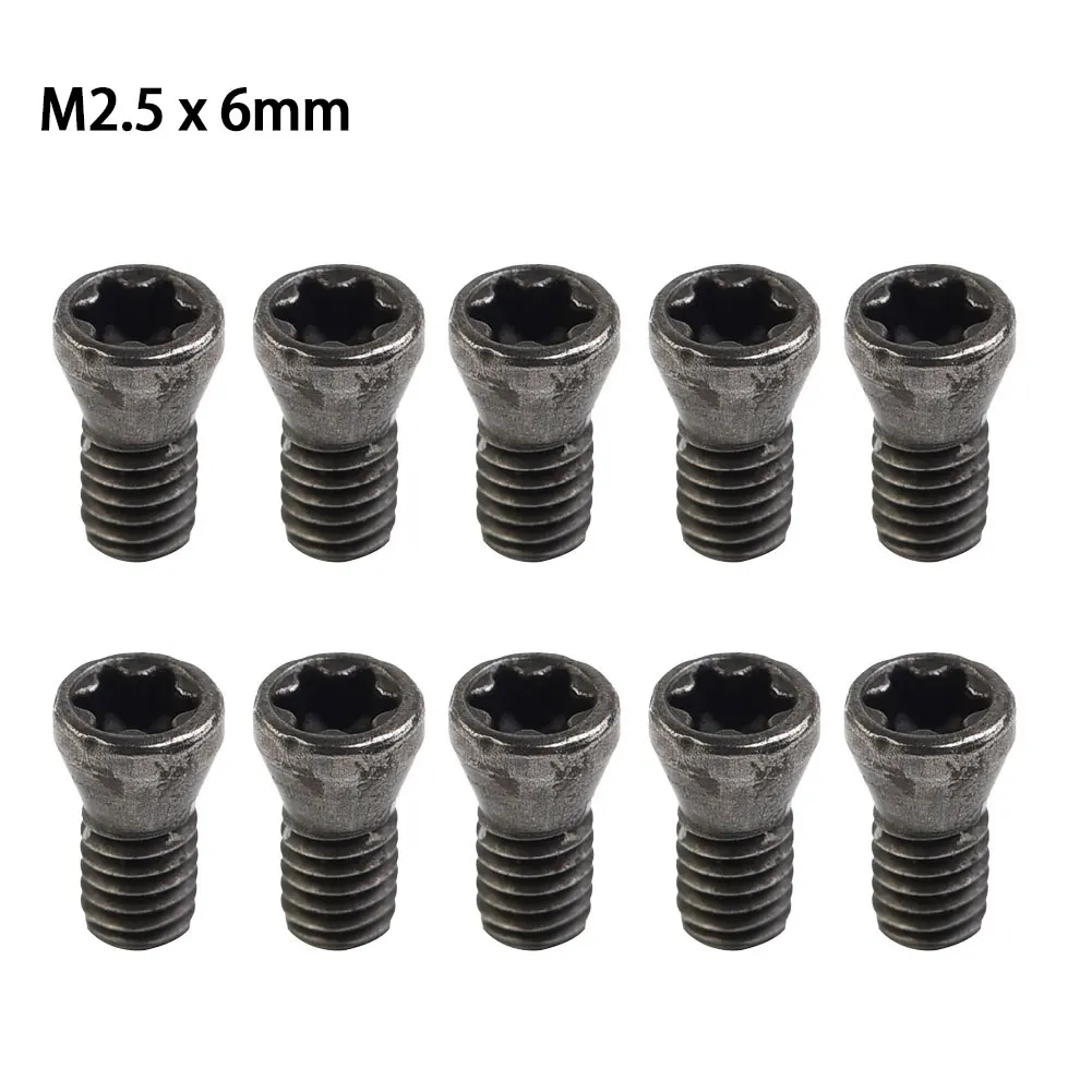 

Professional Torx Screw 10pcs M2.5x6mm Replaces For Carbide Inserts Insert Lathe Tool Metalworking Supplies Black