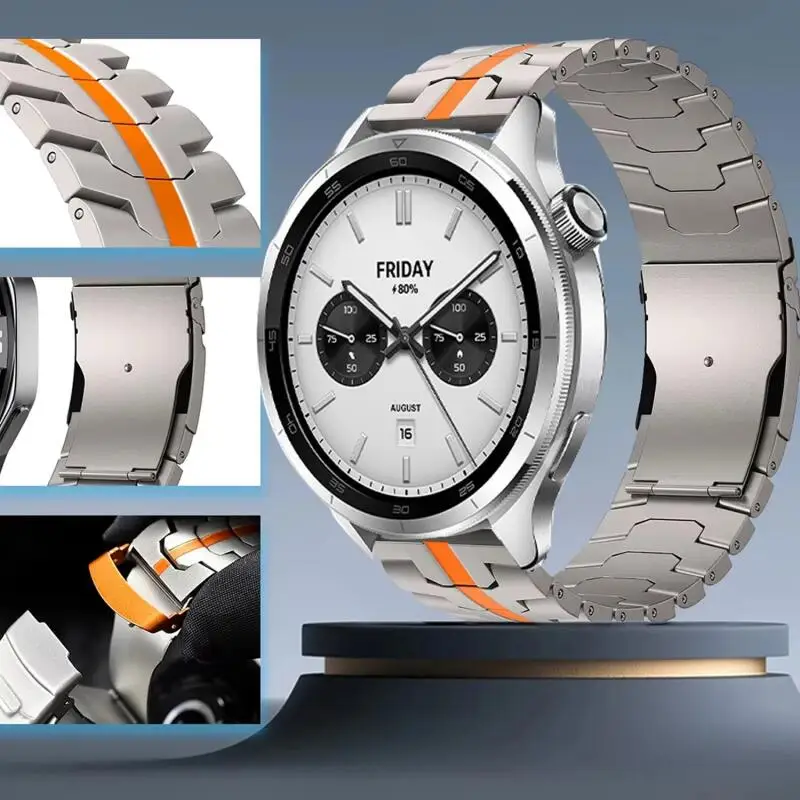 Luxury 22MM Titanium Metal Watch Strap Bracelet