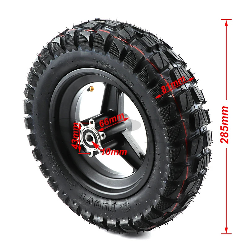 Electric Scooter 11 inch off-road Tubeless Tire wheels 90/65-6.5 Thickened Vacuum Tyre & Disc brake hub Straight valve