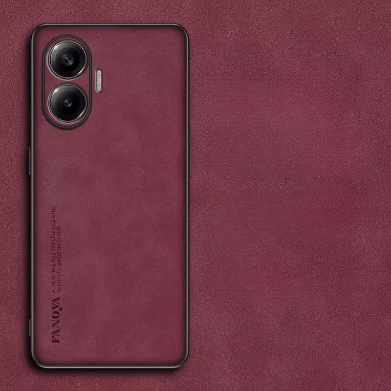 Luxury Skinsheep PU Leather Case with Camera Protection and Shockproof Silicone Bumper