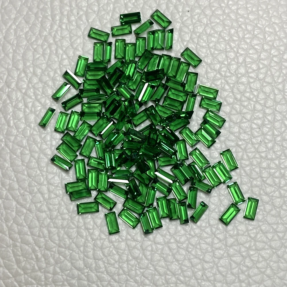 Meisidian 5A Quality 2x4mm Baguette Cut Lab Grown Emerald Stone For Ring Making