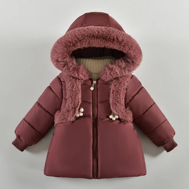 

Новинка 2024, модное и красивое детское милое теплое хлопковое пальто для девочек, утепленное пальто для отдыха, хлопковое пальто