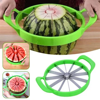 Affettatrici manuali per anguria Taglierina in acciaio inossidabile Strumento creativo per affettare la frutta che consente di risparmiare manodopera Grandi divisori per frutta Gadget da cucina 1