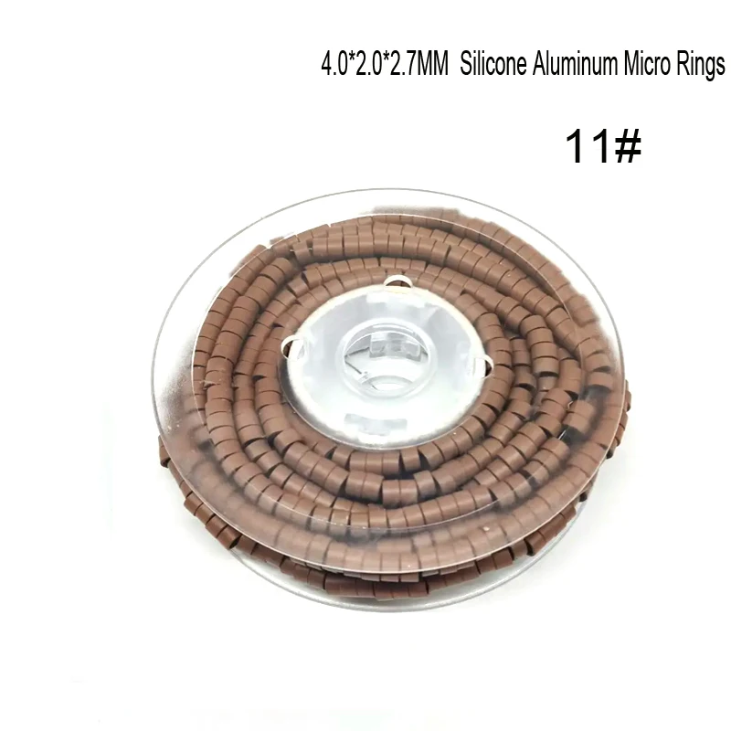 500 Stücke 4,0*2,0*2,7mm Vorinstallierte Aluminium Silikon Gefüttert Ringe/Perlen MICRO Ring Link Quetschperlen Haarverlängerungen Werkzeuge Perücken – Detail 7