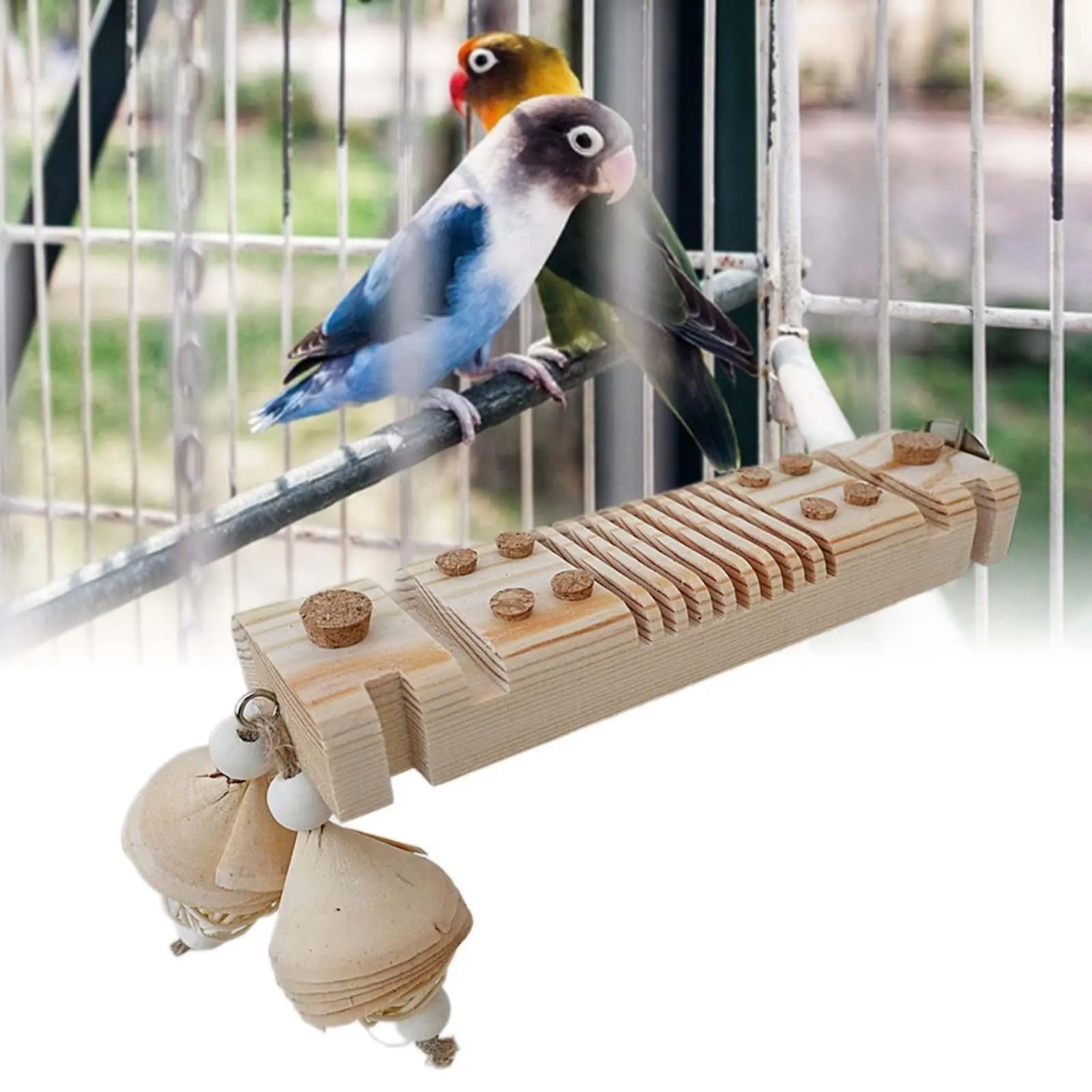 Parrot Chewing Toy with Stopper Pet Toy Attractive Training Parrot Cage Bite for Birds Parakeet Cockatiel Lovebirds Budgies