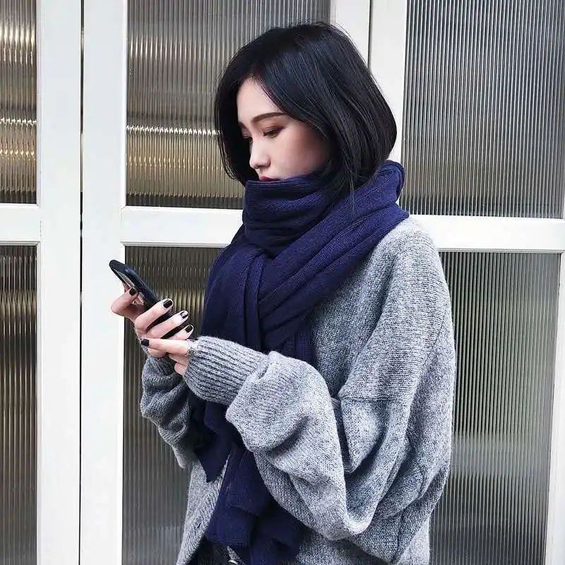 Sciarpa Colorata Calda Invernale In Lana Di Lana Di Lana Di Lana Di Lana Da Donna - Foto 14