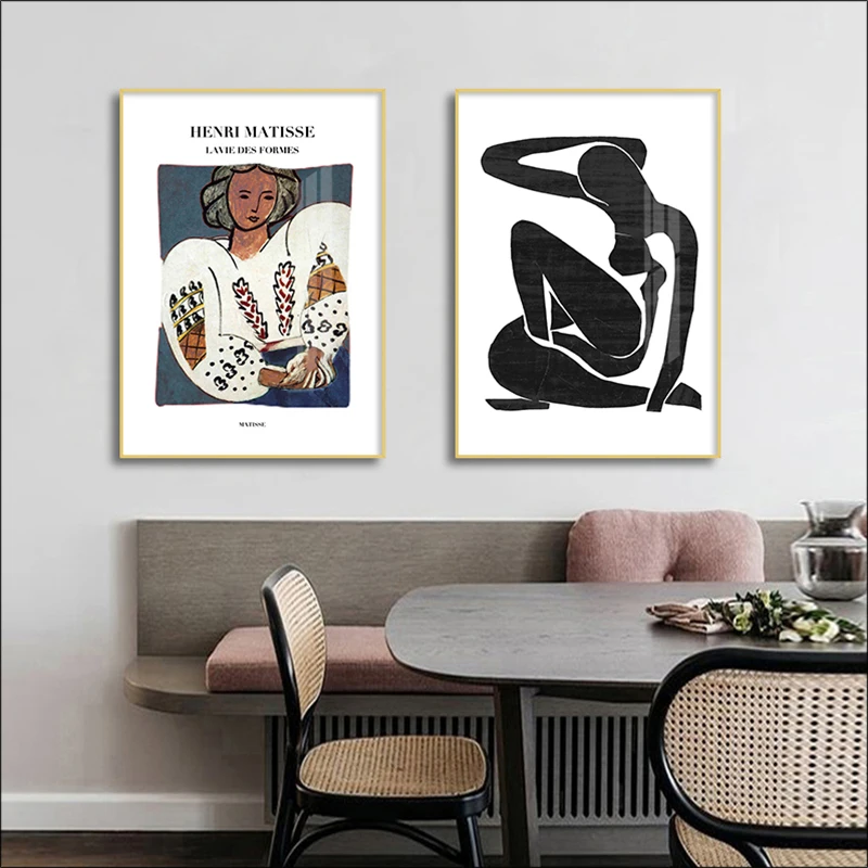 

Nordic Style Painting Printing Beauty Poster Simple Stroke Line Corridor Mural Retro Art Figure Poster Porch Vertical Plate Hang
