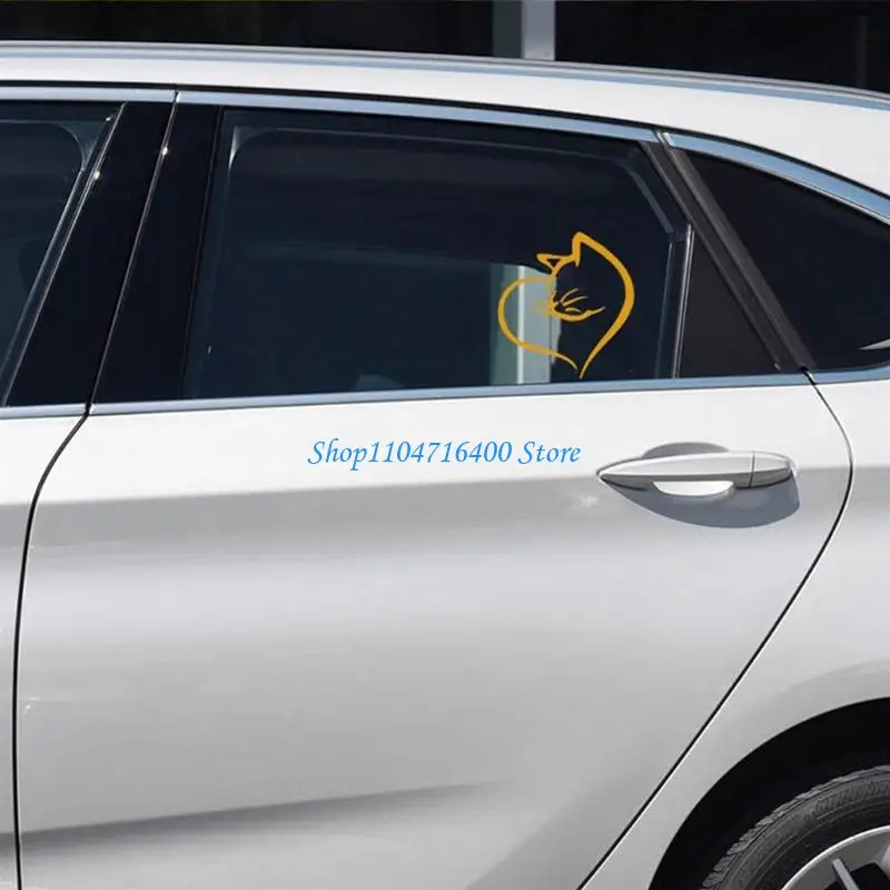 y1gd Reflektierender Fensteraufkleber mit süßem Katzen-Design, starker PVC-Autoaufkleber, leicht zu entfernen – Detail 10