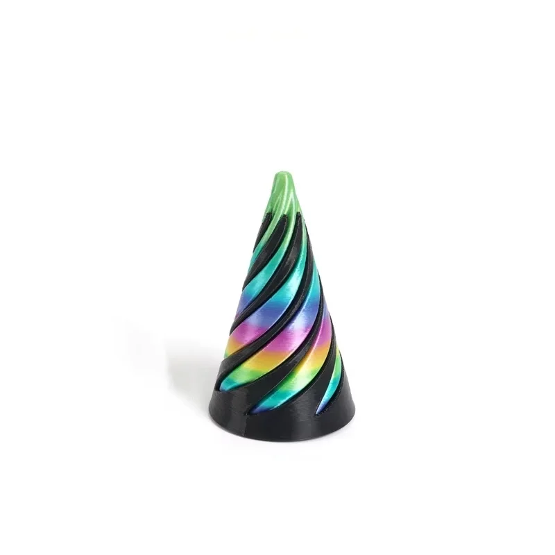 3D Printed Spiral Cone Pyramid Passthrough Sculpture Pass Through Pyramid Toy Mini Vortex Thread illusion Cone Spiral Ornaments pyramid toy