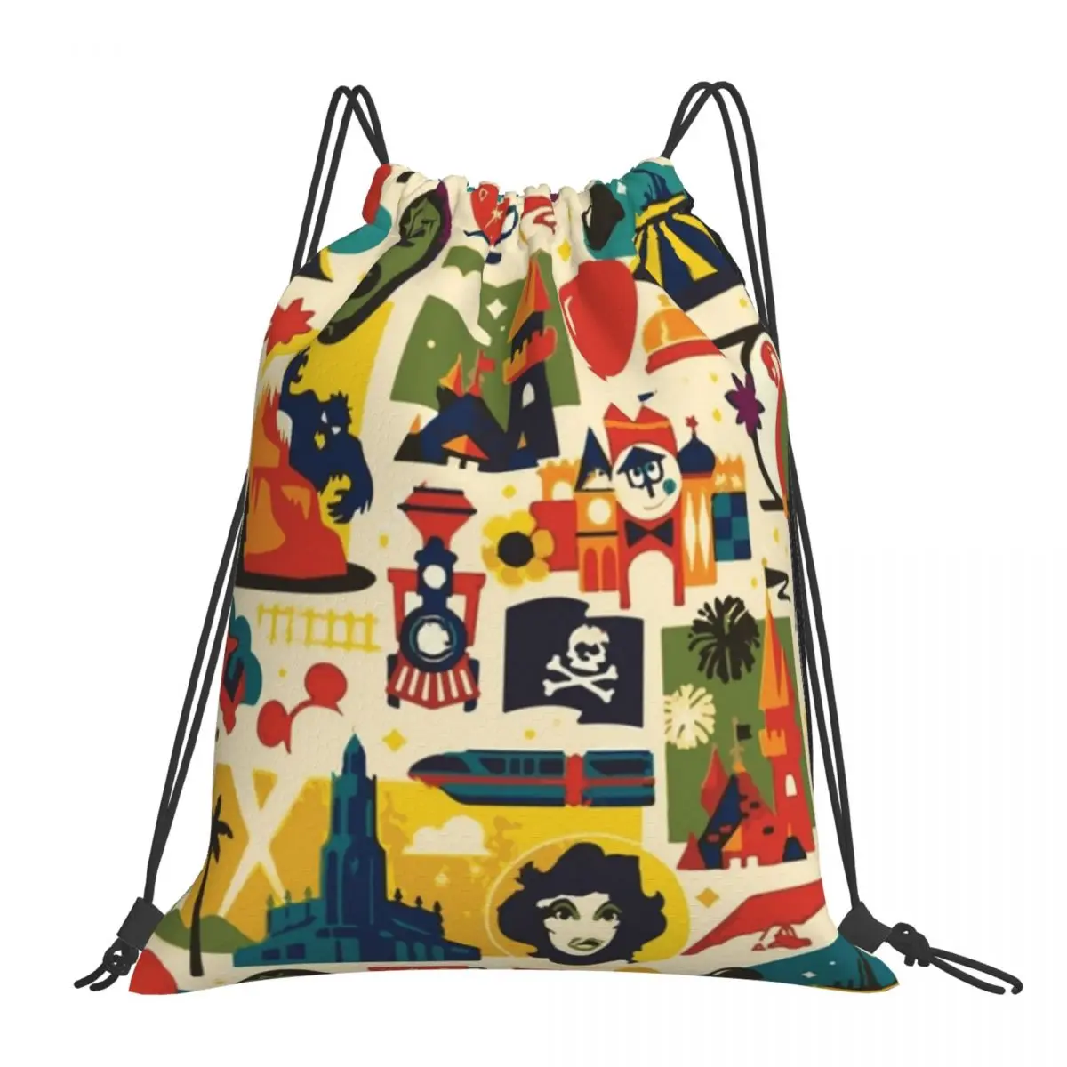 

Рюкзаки с волшебным рисунком, повседневные портативные сумки на шнурке, с карманами для мелочей, книжные сумки для путешествий и школы