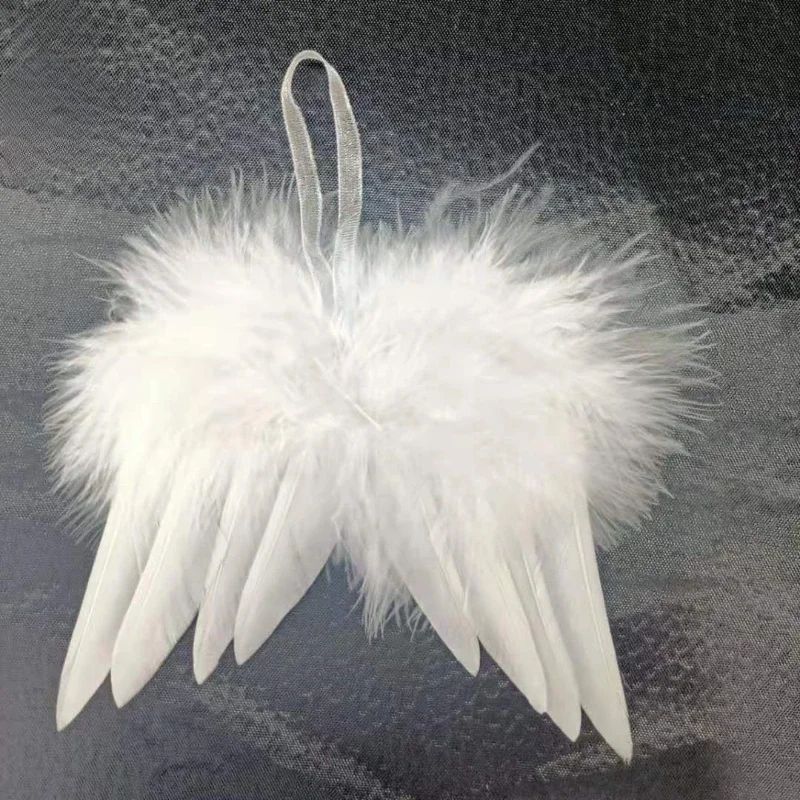 18x14cm Christmas Tree Feather Wing Pendant Decoration Mini Barbie Doll Clothing Accessories