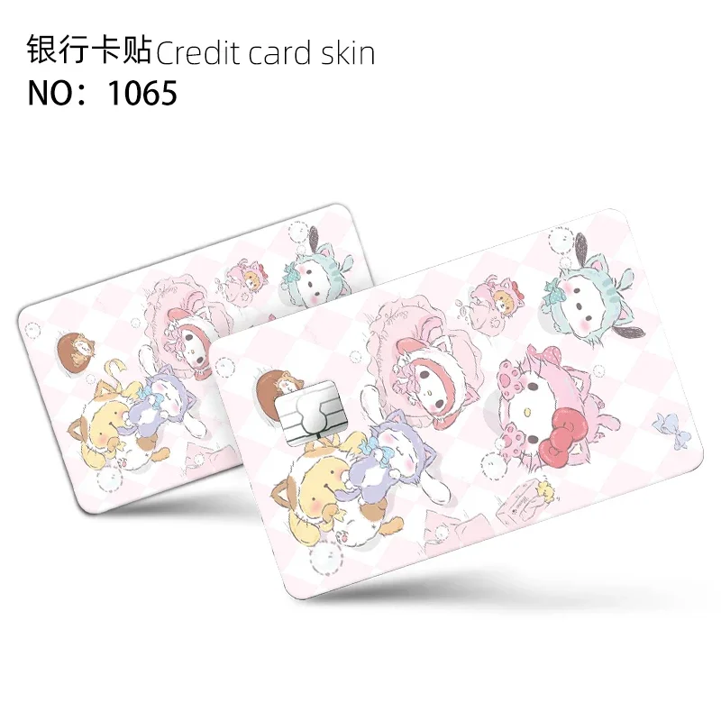 Sanrio Anime Bank Credit Cards Bus Pass Stickers Cool Decoration Waterproof and Scratch Resistant Anime Stickers Toys Gifts