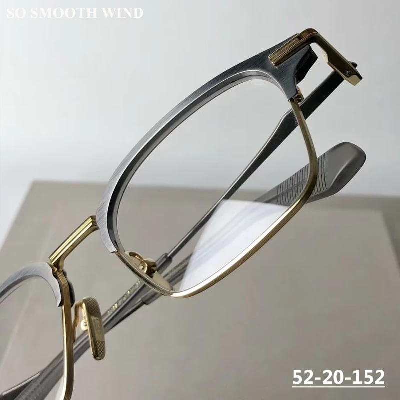 Japanese Brand Pure Titanium Square Glasses Frame DTX142 Men Business Big Face 152MM Eyewear Spectacles Eyeglasses Eyewear Gafas