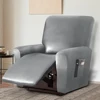 1/2/3 Seat Waterproof Recliner Sofa Cover PU Leather Armchair Cover Solid Color Elastic Relax Single Sofa Slipcovers Home Hotel 2