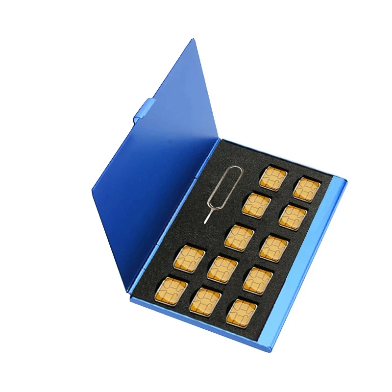 Aluminum Storage Box for Nano SIM Card And pin iphone card holder,digital accessories storage bag