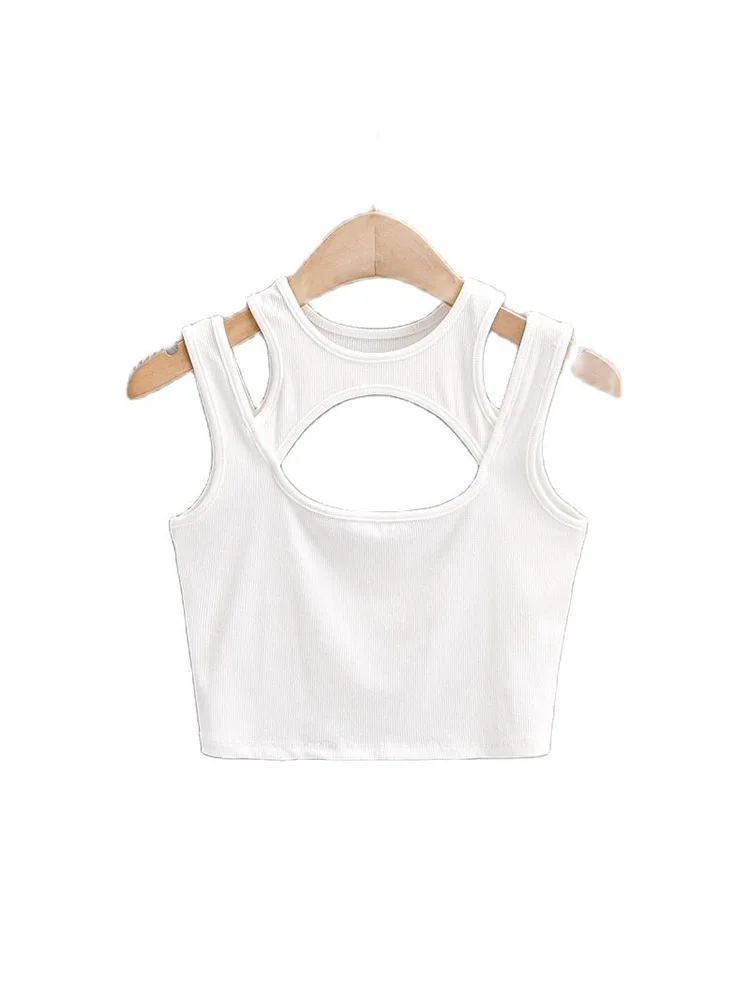 2025 Summer NEW Arrival Women Solid Color Sexy Causal 2 Piece Croped-Tops Tanks For Ladies