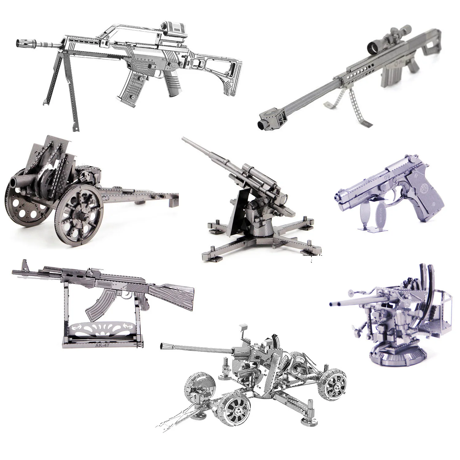 Metal 3D Jigsaw Guns Jigsaw Puzzle Modello Ak-47 Barrett Beretta G36 Color Puzzle Giocattoli Educativi Puzzle Militari Per Adulti