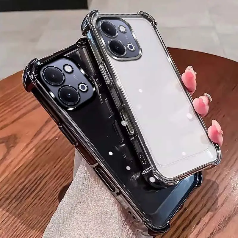 Luxury Plating Glossy Edge Phone Case with Four-Corner Shockproof Protection