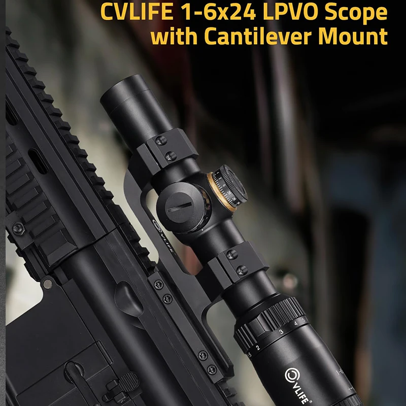 1-6x24 LPVO Rifle Scope 5 Levels Illumination Reticle Second Focal Plane Scope Leveling Kit