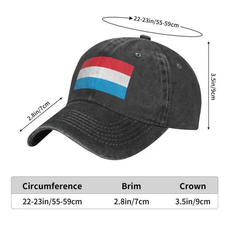 Custom Cotton Flag Of Luxembourg Baseball Cap Hip Hop Women Men's Adjustable Dad Hat Spring