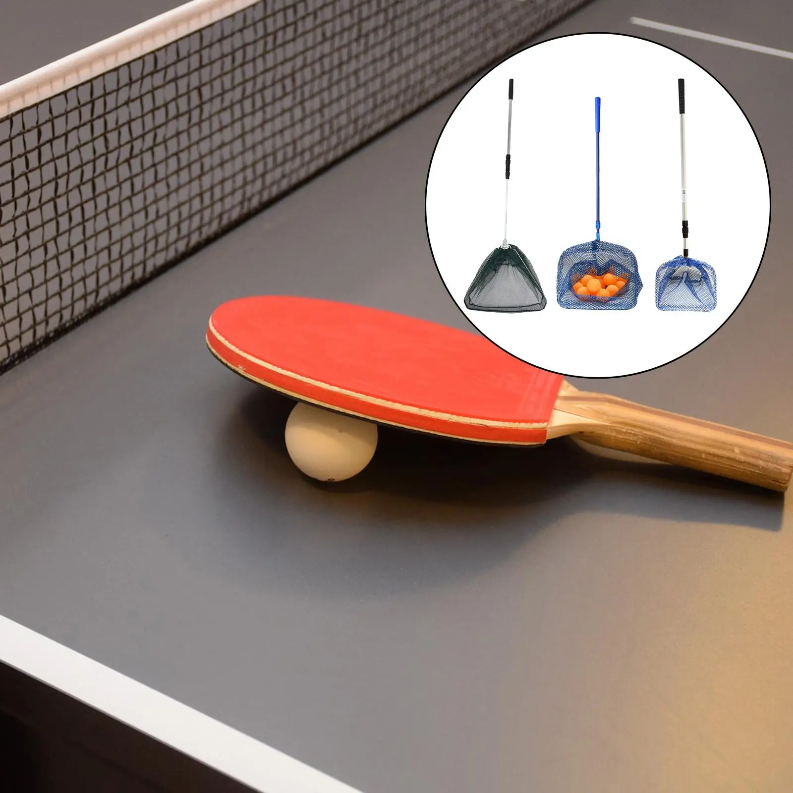 Table Tennis Ball Picker with Telescopic Net and Storage Bag tennis accessories