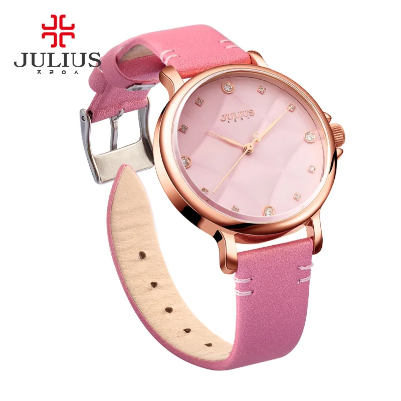 

Lady Women's Watch Grid Fine Fashion Hours Dress Bracelet Leather Classic Girl Birthday Gift Julius No Box