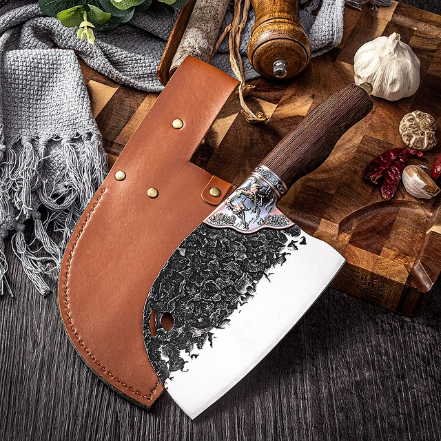 Cutluxe Cleaver Chopping Knife 7 inch Heavy Meat Cleaver Knife Razor Sharp HC German Steel Blade Full Tang Full Tang & Ergonomic Handle Design Artisan