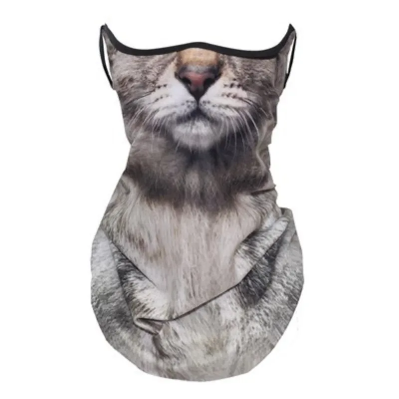 야외 사이클링용 3D 동물 고양이 디자인 여름용 풀페이스 넥 프로텍터 선쉴드 통기성 속건 폴리에스터 헬멧 라이너