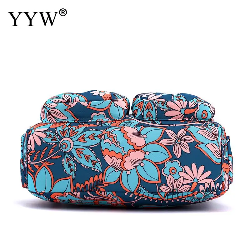 Large Capacity Nylon Women's Floral Pastoral Shoulder Bag Casual Waterproof Messenger Purse Ladies Travel Totebag Mother Handbag