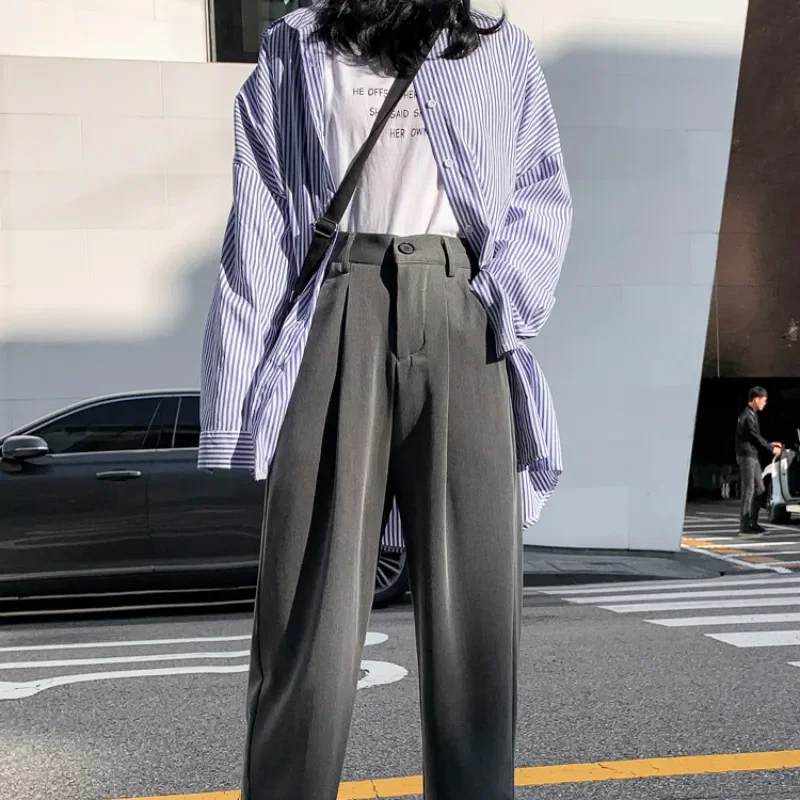 2024 Women New Autumn Solid Loose High Waist Pants Spring Office Lady Elegant Suit Pant Classic Korean Long Trousers Female Pop