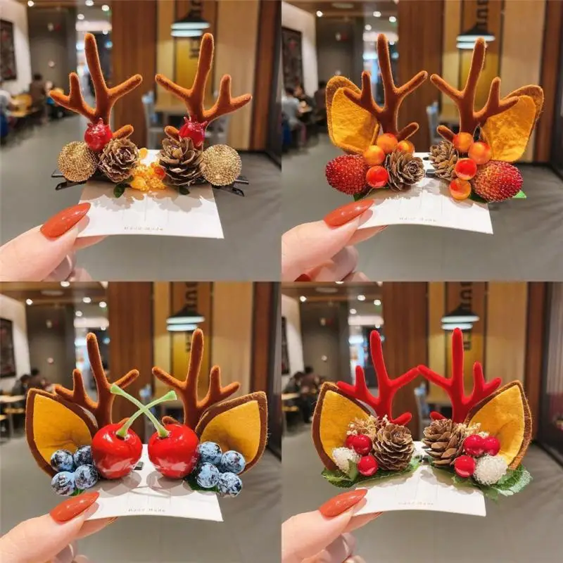 New Year Christmas Hair Pin Children Barrettes Bow Deer Santa Claus Kids Christmas Headwear Kids Hair Accessories
