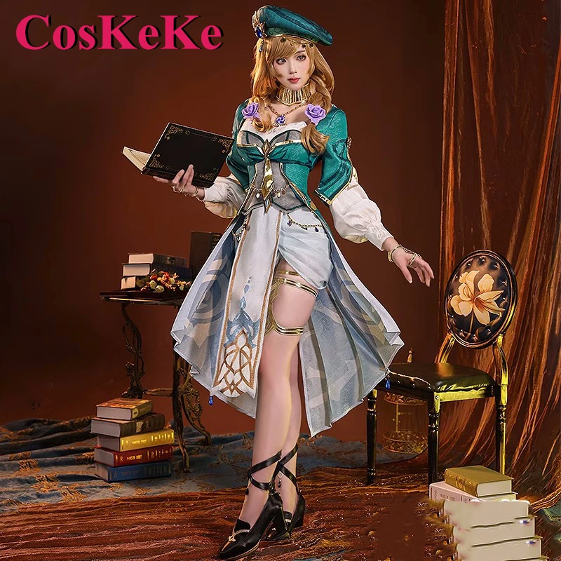 

CosKeKe Lisa Cosplay Costume Game Genshin Impact New Skin Elegant Sweet Uniform Dress Halloween Anime Party Role Play Clothing