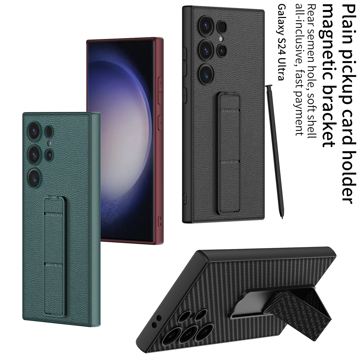 GKK Original Case For Samsung Galaxy S24 Ultra PU Leather Soft Case With Film Protection Flip Stand Cover For Galaxy S24 Ultra