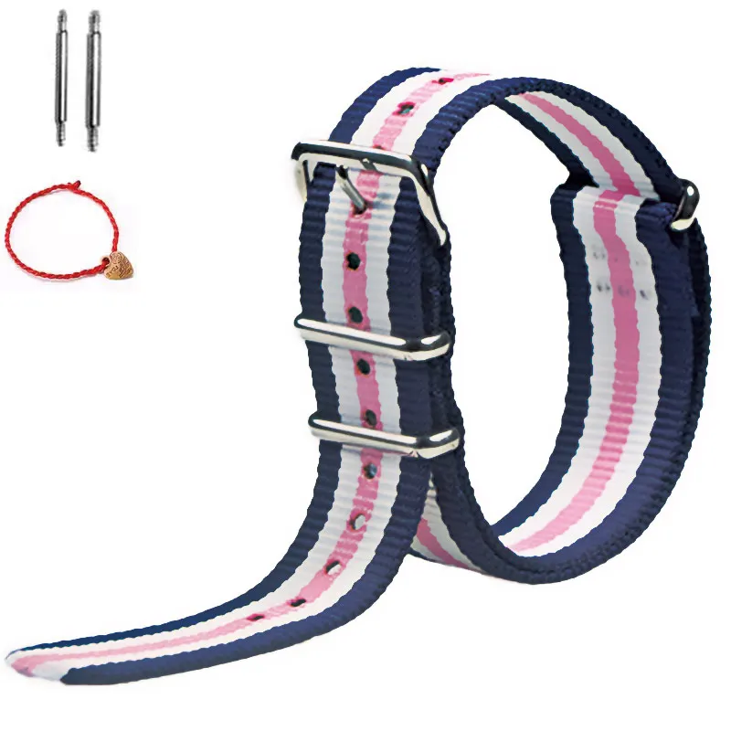 Universal Nylon Canvas Weave Watch Strap - One Piece Loop Wristband