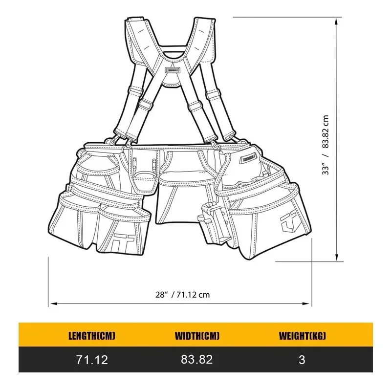 ToughBuilt TB-301-6 Pro Framer Suspension Rig Tools Packaging Bag 3