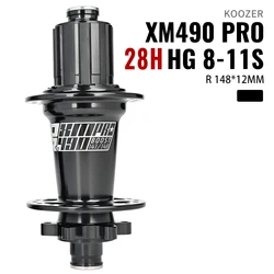 Enhanced Mountain Bike Hubs - Steel Shaft, Sealed Bearing, 28H/32H, Noise Reduction - 6-bolt (BK 148x12 HG 28H)