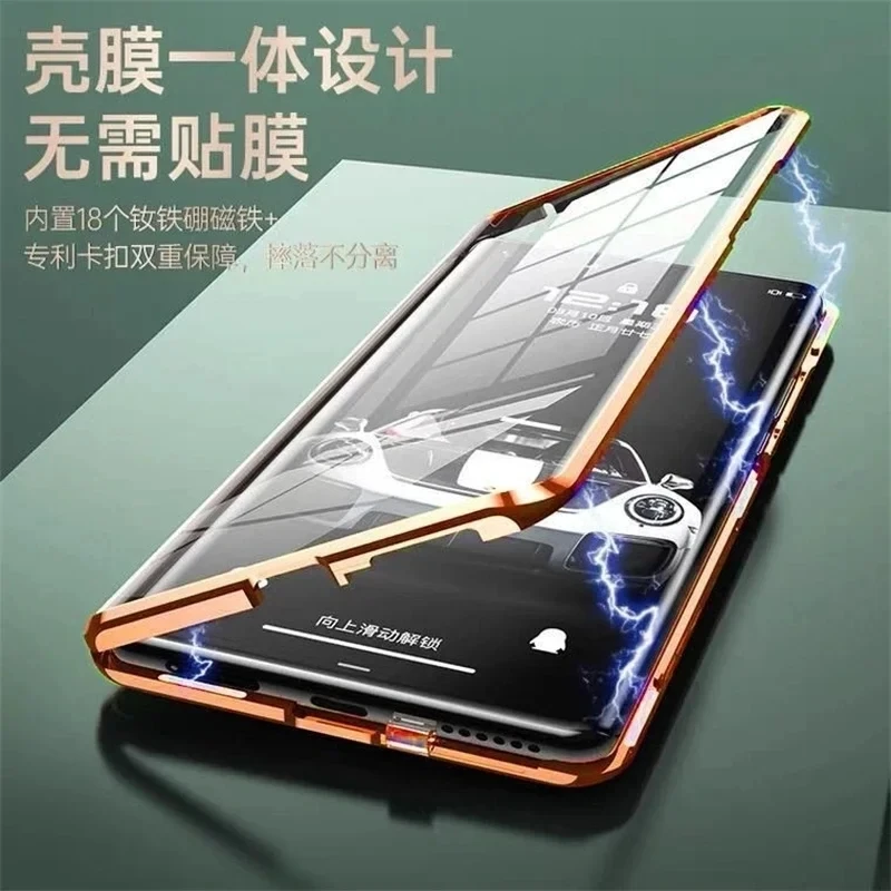 360° Double-Sided Glass Metal Magnetic Phone Case - Full Protection Coverage