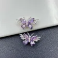 Silver purple zirconium butterfly 1 22 * 12.5mm