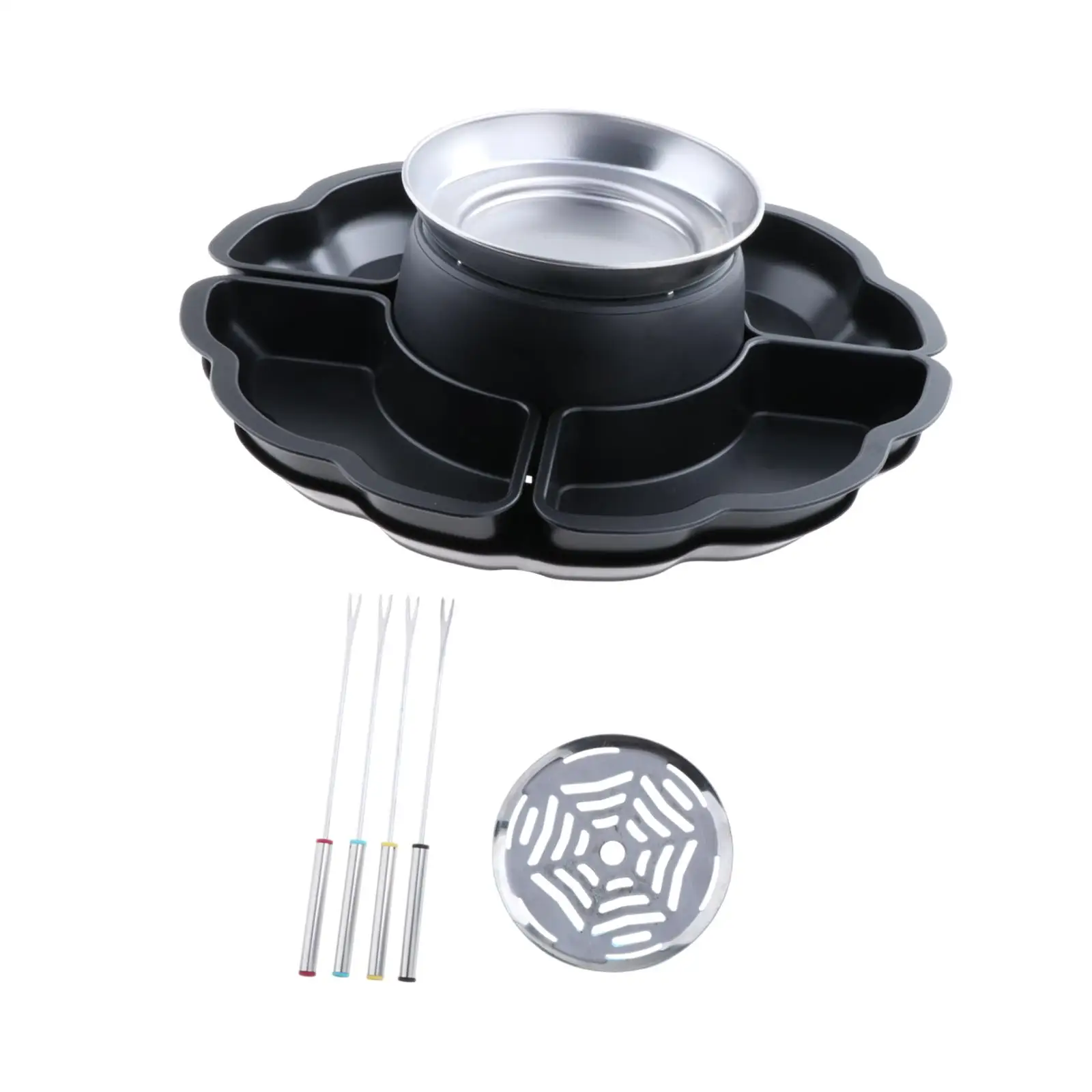 Flameless Electric Roaster Adjustable Temperature 4 Detachable Trays Candy Melt Fondue Pot for Kitchen Party Housewarming Gifts