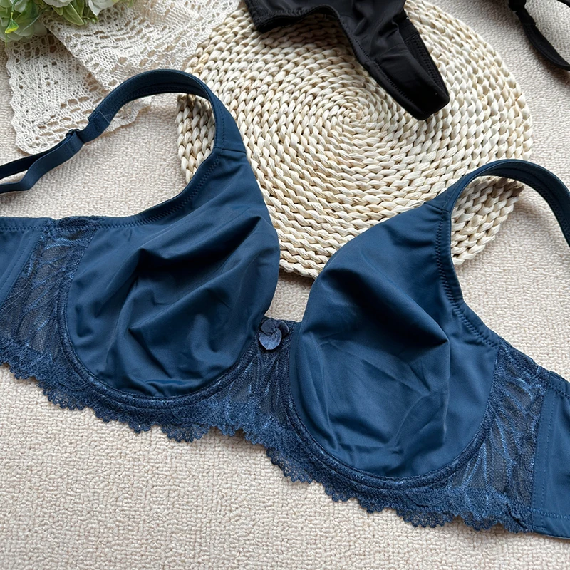Womens Solid Minimizer Bra Full Coverage Underwire Ultra Thin Smooth Bralette Female Lingerie 34 36 38 40 42 44 B C D E F G