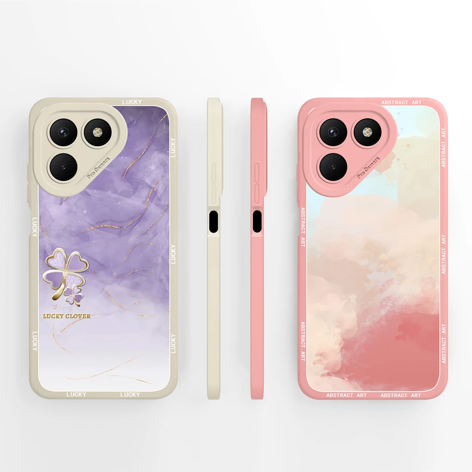 Cute Animals Flower Pattern Soft Liquid Silicone Phone Case Cover