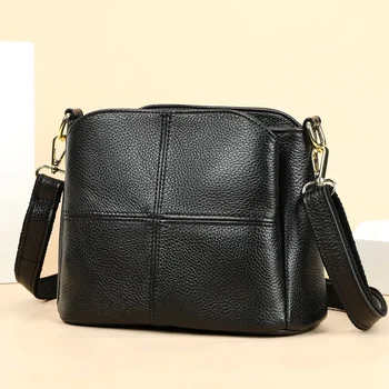 Genuine Leather Women Underarm Bag Versatile Shoulder Handbag Luxury Cowhide Female Crossbody Bag 1