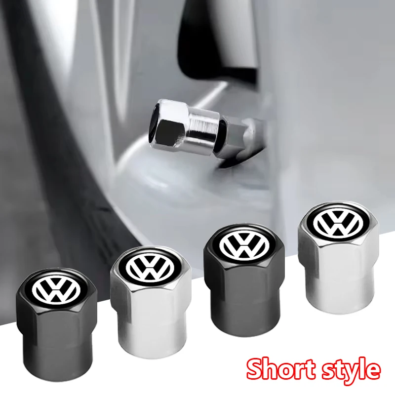 폭스바겐 GTI 시로코 B6 티구안 T5 골프 폴로 제타 파사트 자동차 휠 타이어 밸브 캡 스템 케이스 로고 포함 자동차 스타일링 액세서리